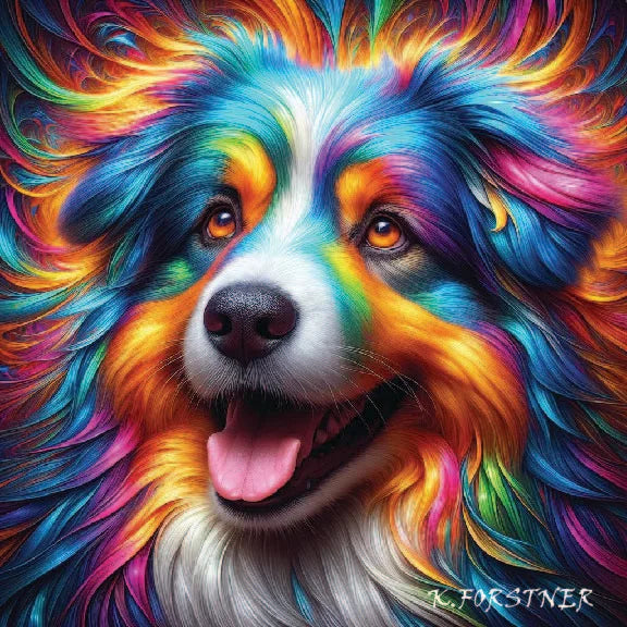 Australian shepherd Hardboard Wall Art Tile