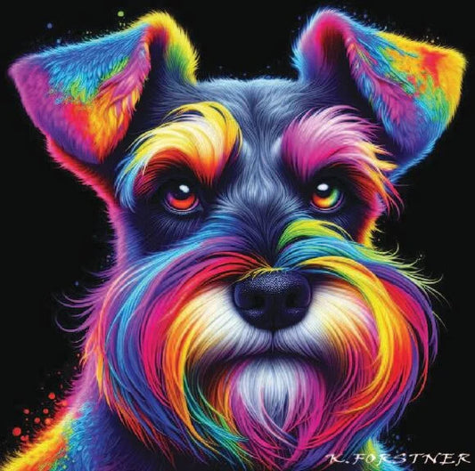 Schnauzer Hardboard Wall Art Tile