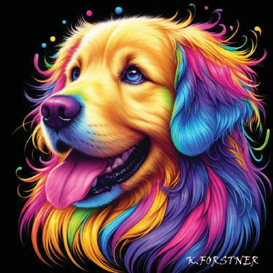 Golden Retriever Hardboard Wall Art Tile