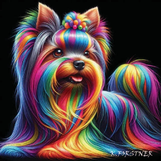 Yorkie Hardboard Wall Art Tile