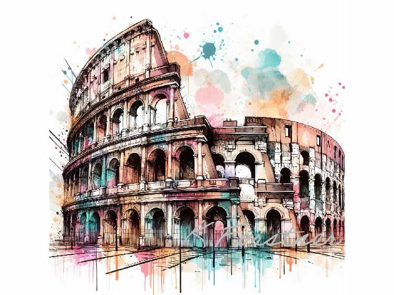 Colosseum Hardboard Wall Art Tile