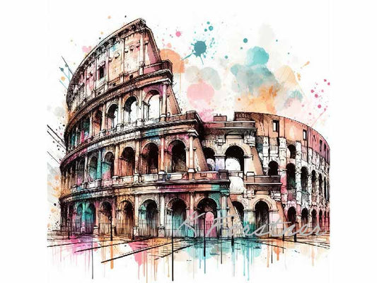 Colosseum Hardboard Wall Art Tile