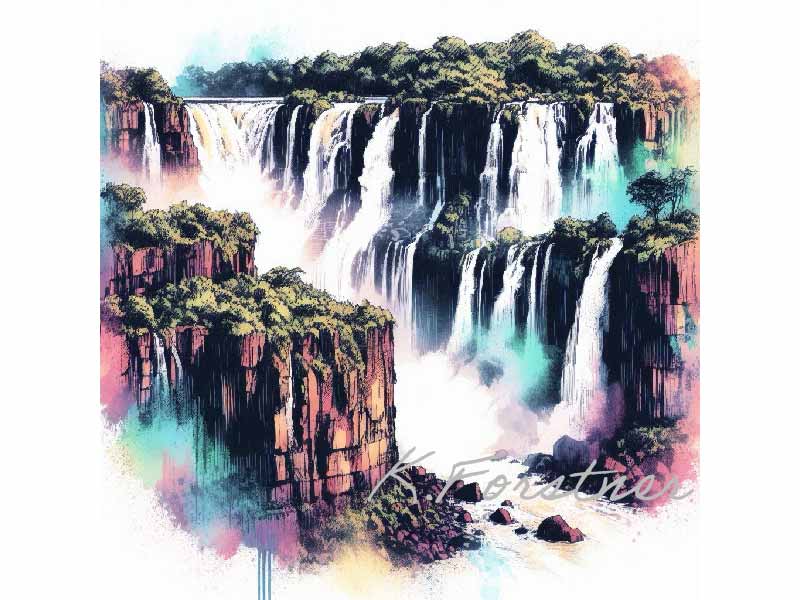 Iguazu Falls Hardboard Wall Art Tile