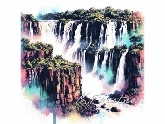Iguazu Falls Hardboard Wall Art Tile